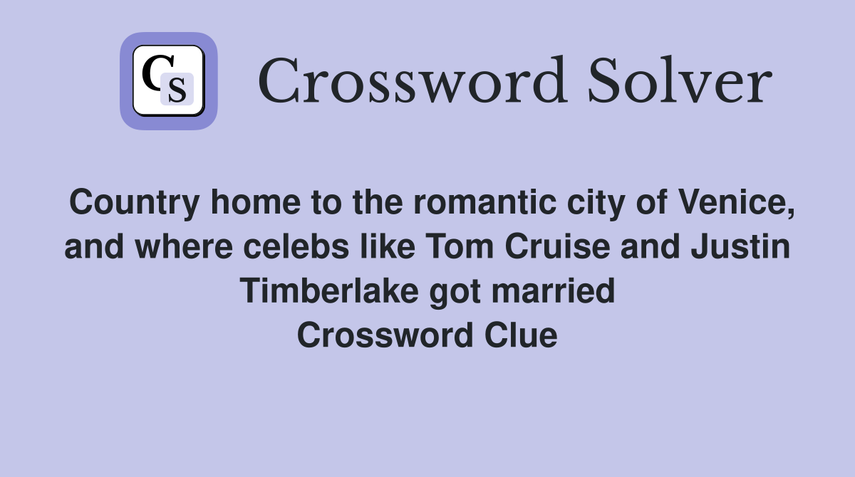 where tom cruise got married crossword